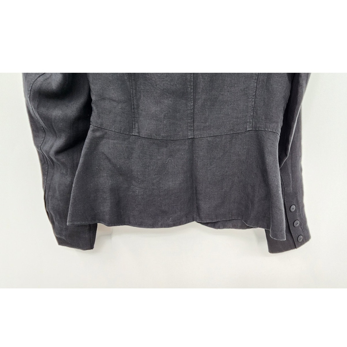 New Nwt Son De Flor Linen Black Blazer Size Xs Classic Timeless Lagenlook — image 7 of 8